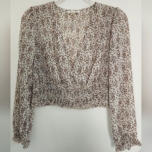Blush Brown Patterned Women's Blouse